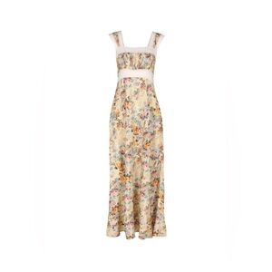 Selkie The Veronica Slip Dress in Blonde Floral & Pink Lace